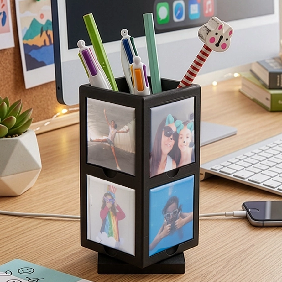 Portalápices para mostrar imanes personalizados en el escritorio